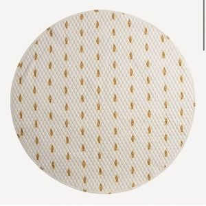 ROUND QUILTED PLAY MAT | NEUTRAL ROCKET | ORGANIC COTTON INTERLOCK